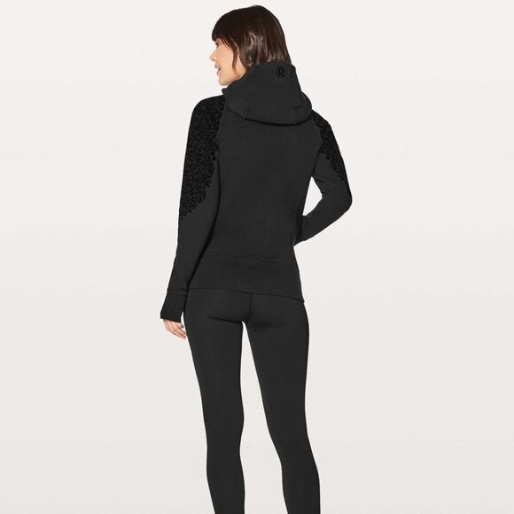 Lululemon Scuba Hoodie Light Cotton Fleece (Floral Flock) Black Size 6 - Picture 15 of 16